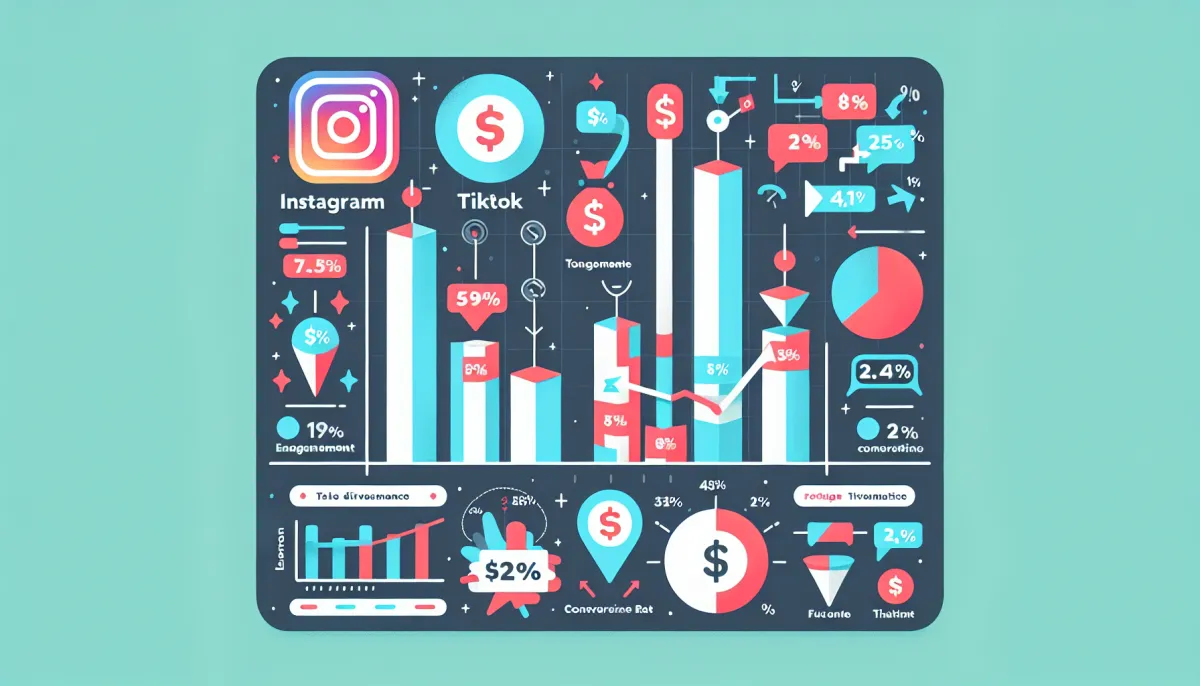 Chart comparing engagement rates and advertising ROI between Instagram and TikTok in 2026