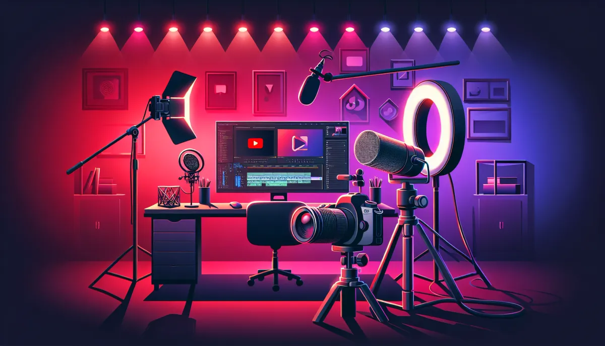Professional YouTube studio setup used by top creators like MKBHD and MrBeast in 2026